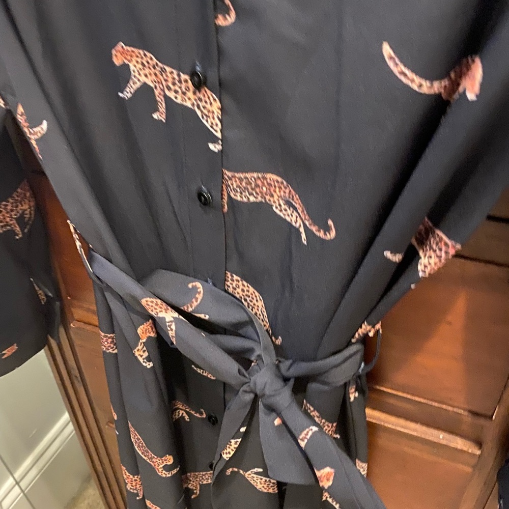 Tiger print button up dress